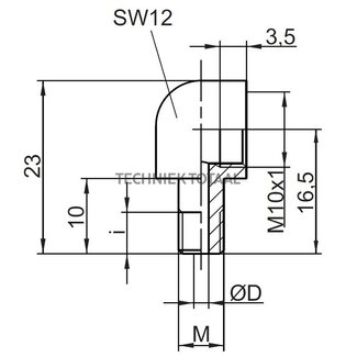 Groeneveld-Beka Corner threaded fitting 90° galvanized M10 x 1k / M10 x 1