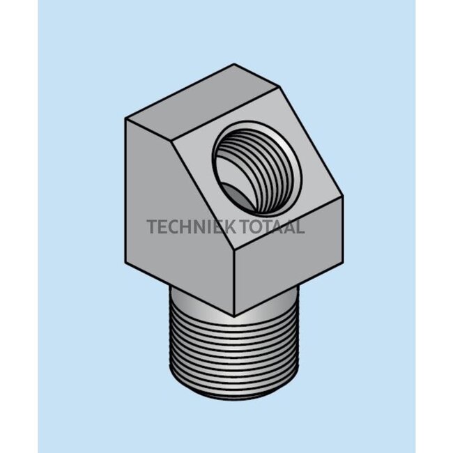 Groeneveld-Beka Corner threaded fitting 45° galvanized M8 x 1k / M8 x 1, L1 23 mm | 10104780
