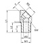 Groeneveld-Beka Corner threaded fitting 45° galvanized M6k / M8 x 1, L1 23 mm | 10104781
