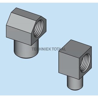 Groeneveld-Beka Corner threaded fitting 90° galvanized R 1/8"k / M10 x 1, L1 26 mm