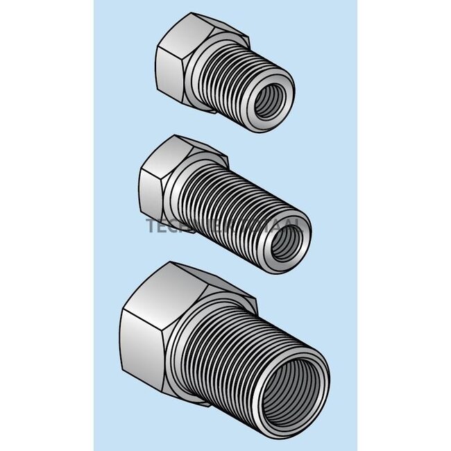 Groeneveld-Beka Bulkhead fitting galvanized M14 x 1.5, female thread M8 x 1, pipe 4 mm | 10105280