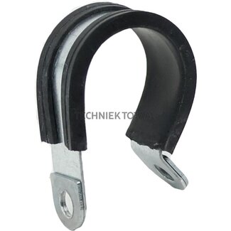 Groeneveld-Beka Pipe clamp with rubber insert Ø 25 mm, version 15 mm, hole 6.4 mm