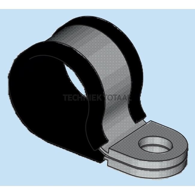 Groeneveld-Beka Pipe clamp with rubber insert Ø 6 mm, version 15 mm, hole 6.4 mm | 10105133