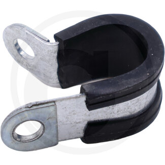 Groeneveld-Beka Pipe clamp with rubber insert Ø 15 mm, version 15 mm, hole 6.4 mm