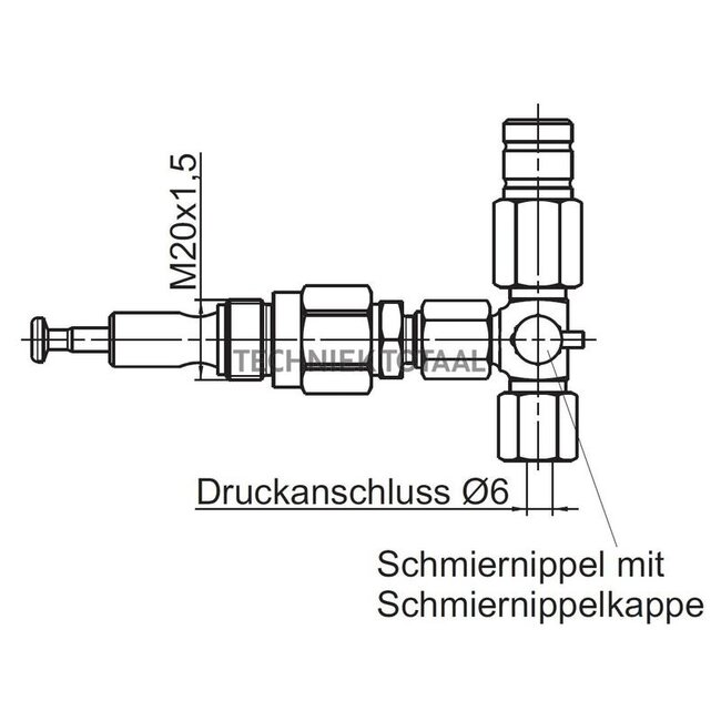 Groeneveld-Beka Pump element PE-120 with grease nipple right, pump EP-1, HP-1 | 10160399