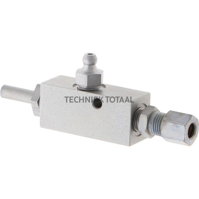 Groeneveld-Beka Feed-through nipple block 1x grease nipple, 2x pipe Ø 6 mm | 10114242