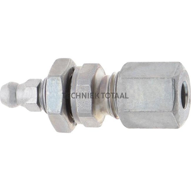 Groeneveld-Beka Bulkhead fitting with grease nipple galvanized, S1 14 mm, S2 17 mm | 10104874