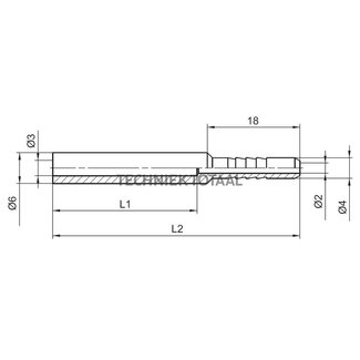 Groeneveld-Beka Nipple DN 4 galvanized, pipe 6 mm, L1 28 mm, L2 48 mm