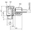 Angled swiveling threaded fitting Ø 8 mm LL, M10 x 1