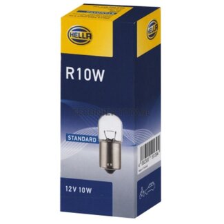HELLA Gloeilamp R10W 12 V, 10 W, BA15s - 10 stuks