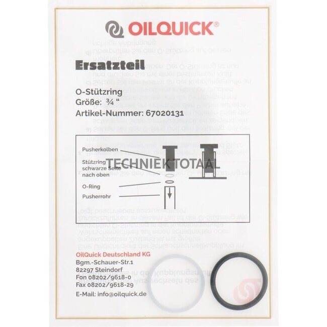 OILQUICK O-ring/support ring 3/4" OilQuick OQ60 - OQ90