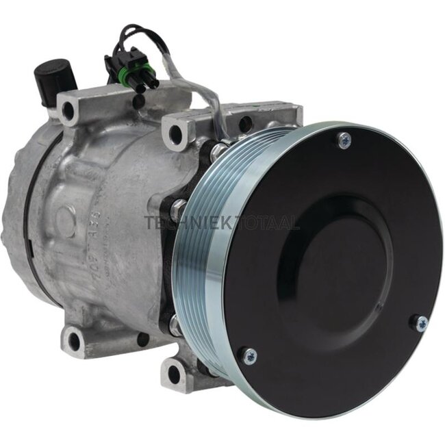 SANDEN Aircocompressor 12 V, poelie 132 mm, 8 groeven, olie SP 15 | AG522391, RE68372, SD7H15-4698