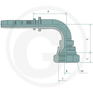 Manuli Swage fitting Multi Fit JIS cone Toyota 1/2", 90°, DN 12