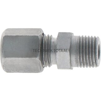 Straight screw-in fitting Ø 6 mm LL, R1/8" tapered, galvanized