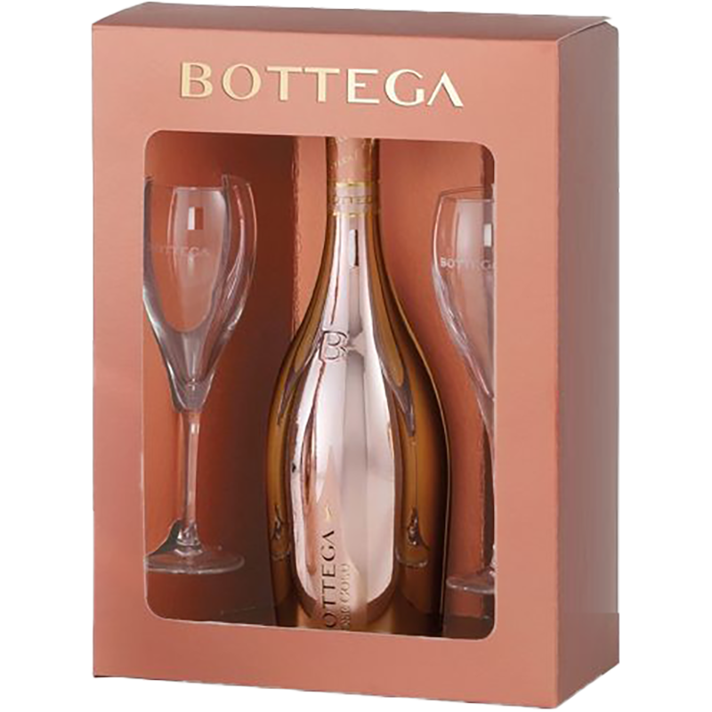 Bottega Rosé Gold Prosecco Glamourbox met glazen
