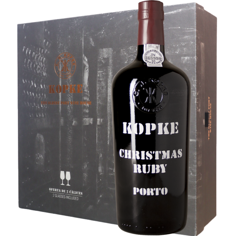 Kopke Kopke Christmas Ruby Port Giftbox met glazen