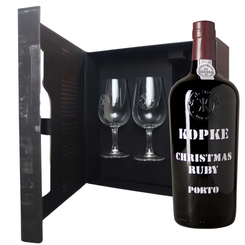 Kopke Kopke Christmas Ruby Port Giftbox met glazen