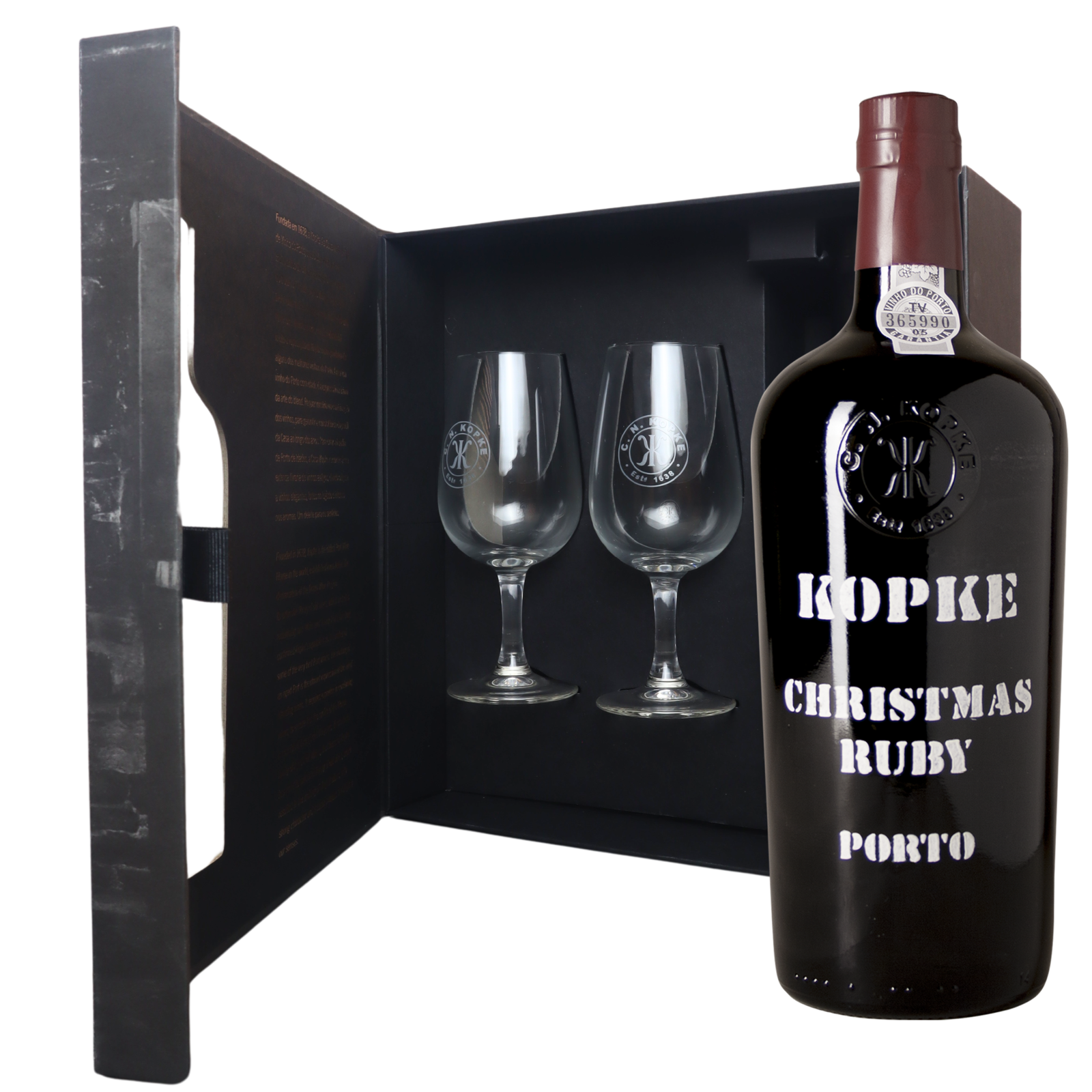 Kopke Kopke Christmas Ruby Port Giftbox met glazen