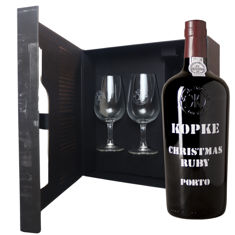 Kopke Christmas Ruby Port Giftbox met glazen