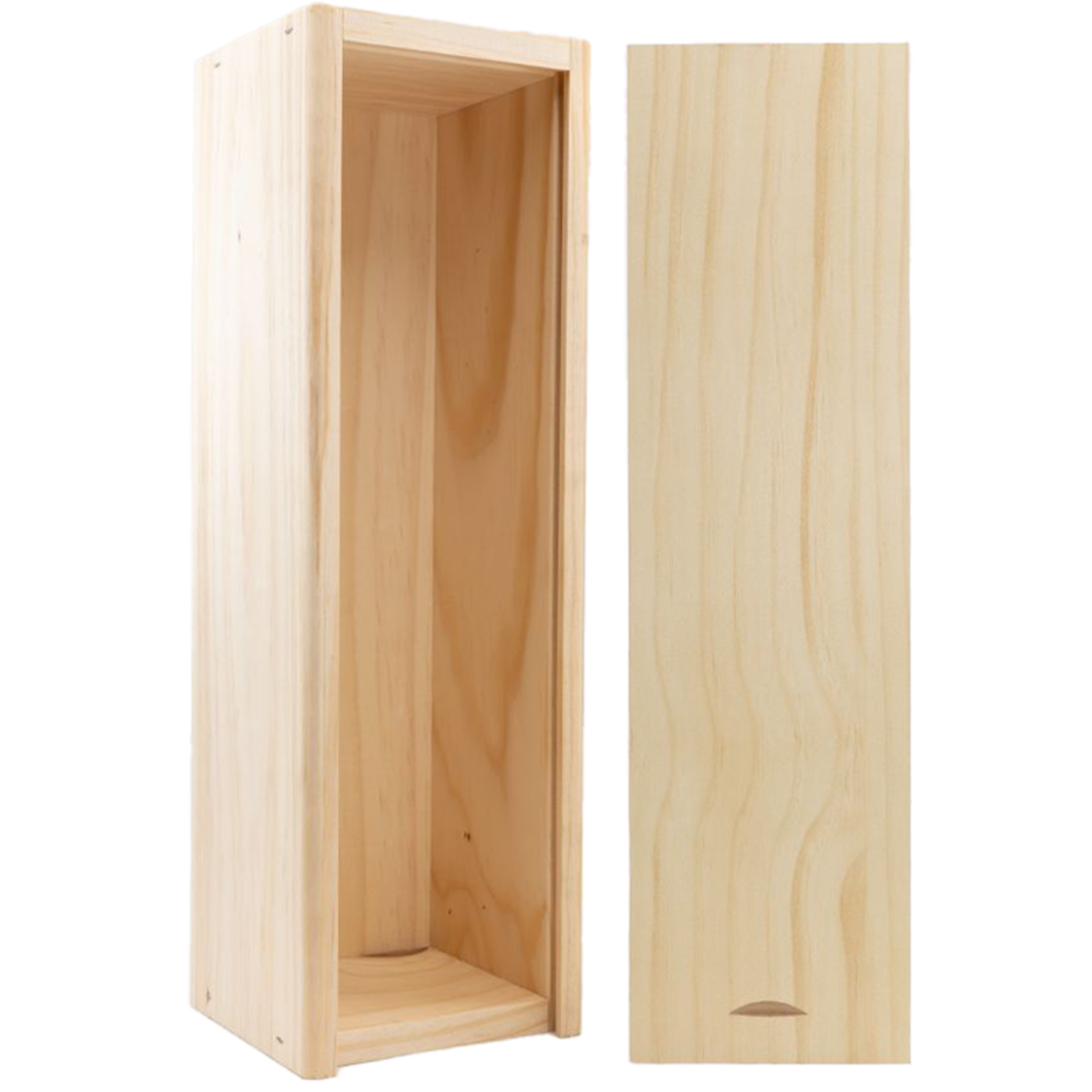 Geschenkverpakkingen Luxe houten schuifkist voor 1 wijnfles – Gemaakt in Nederland