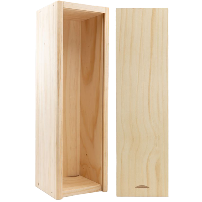 Luxe houten schuifkist voor 1 wijnfles – Gemaakt in Nederland