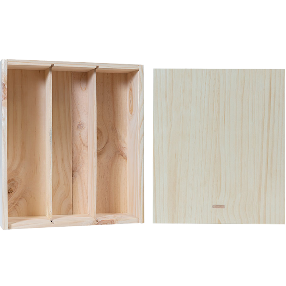 Geschenkverpakkingen Wijnkist 3 flessen met schuifdeksel