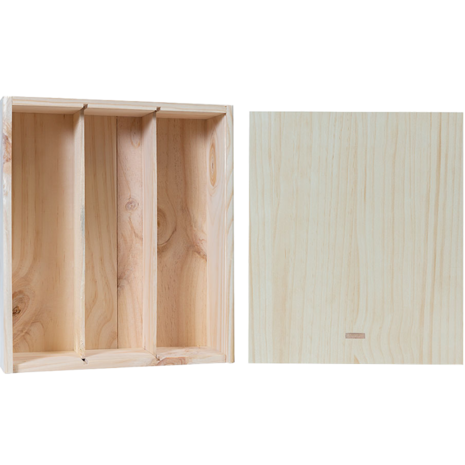 Geschenkverpakkingen Wijnkist 3 flessen met schuifdeksel