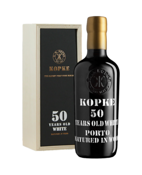 Kopke 50 Years Old White Port in kistje (375ml halve fles) Kopke 50 Years Old White Port in kistje (375ml halve fles)