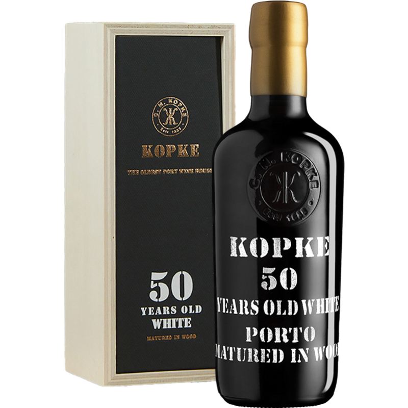 Kopke 50 Years Old White Port in kistje (375ml halve fles)