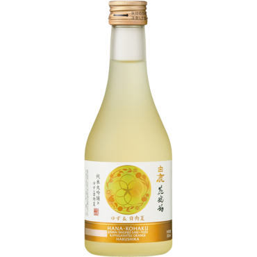 Hakushika Junmai Daiginjo Yuzu Orange Hana-Kohaku Sake (300ml kleine fles)