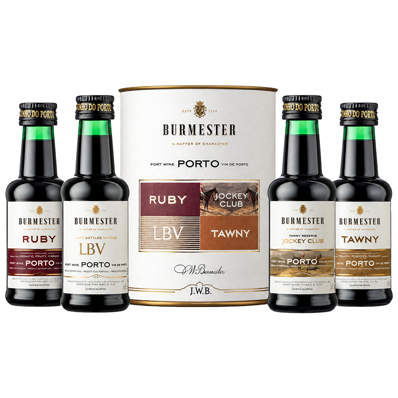 Burmester Port Proefpakket in Cadeaukoker (4 x 50 ml kleine fles)