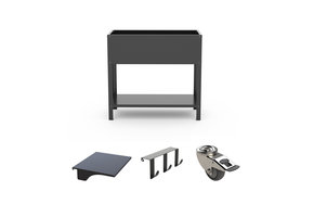 Set Hochbeet-Metall Grau-Metallic (DB 703) inkl. Zubehör