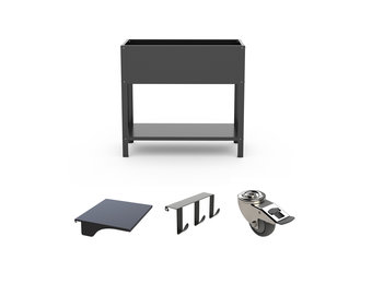 Set Hochbeet-Metall Grau-Metallic (DB 703) inkl. Zubehör