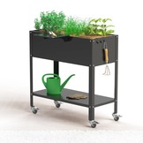 Set Hochbeet-Metall Grau-Metallic (DB 703) inkl. Zubehör