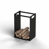 Kaminholzregal-Metall Innen Schwarz (RAL 9005)
