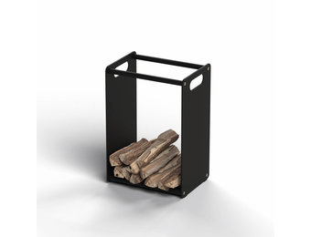 Kaminholzregal-Metall Innen Schwarz (RAL 9005)
