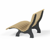 Waldsofa 150 Holz/Metall Anthrazit (RAL 7016)