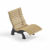 Waldsofa 90 Holz/Metall Anthrazit (RAL 7016)