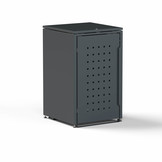 Mülltonnenbox-Metall 1er Anthrazit (RAL7016) mit Türlöcher