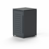 Mülltonnenbox-Metall 1er Anthrazit (RAL7016) mit Türlöcher