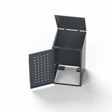 Mülltonnenbox-Metall 1er Anthrazit (RAL7016) mit Türlöcher