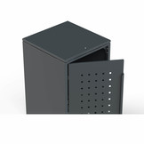 Mülltonnenbox-Metall 1er Anthrazit (RAL7016) mit Türlöcher