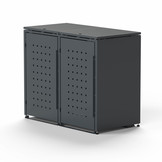 Mülltonnenbox-Metall 2er Anthrazit (RAL7016) mit Türlöcher