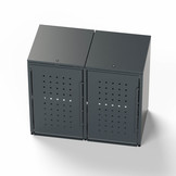 Mülltonnenbox-Metall 2er Anthrazit (RAL7016) mit Türlöcher
