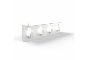 Schlüsselhaken-Metall 4er mit Ablage Weiss (RAL9016)