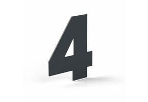 Hausnummer-Metall Zahl 4 Anthrazit (RAL 7016)