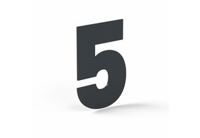 Hausnummer-Metall Zahl 5 Anthrazit (RAL 7016)