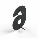 Hausnummer-Metall Zahl 6 Anthrazit (RAL 7016)