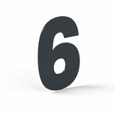 Hausnummer-Metall Zahl 6 Anthrazit (RAL 7016)