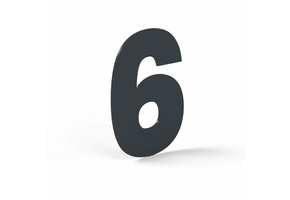 Hausnummer-Metall Zahl 6 Anthrazit (RAL 7016)